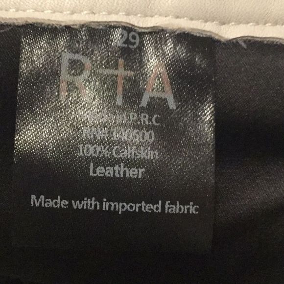 RTA Dash Leather Shorts In Cream - Picture 15 of 15